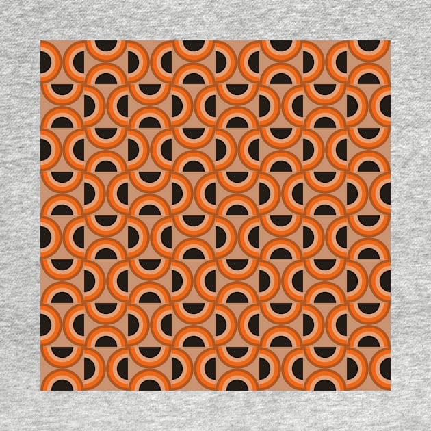 burnt orange half circle pattern by pauloneill-art